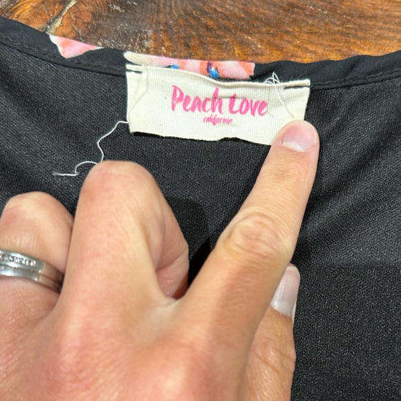 Peach Love California Dress, Black & Floral, Women's Small - Picture 4 of 8